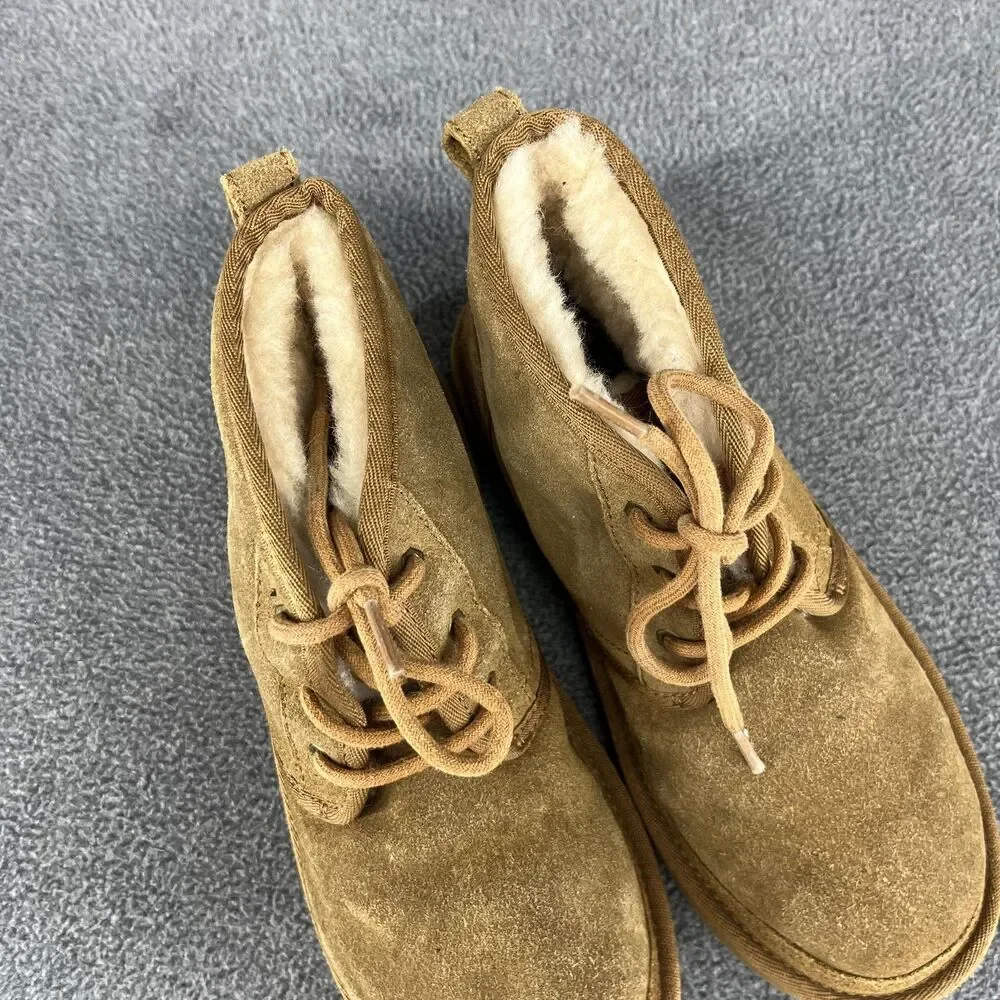 UGG Neumel Boots‎ Womens Size 5 Suede Sheepskin Lace Up Warm Shoes